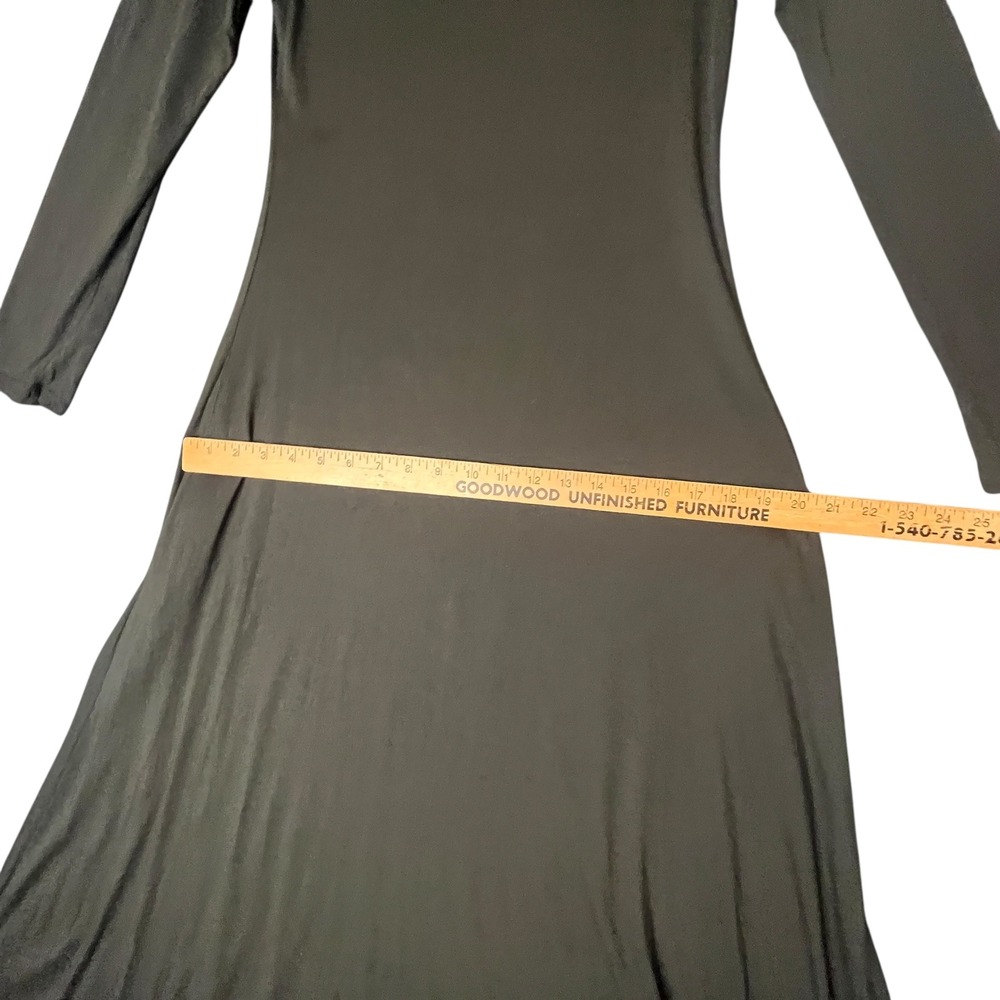 Soft Surroundings Petite S Green Cotton Maxi Dress Pockets Flowy Minimalist - Picture 7 of 12